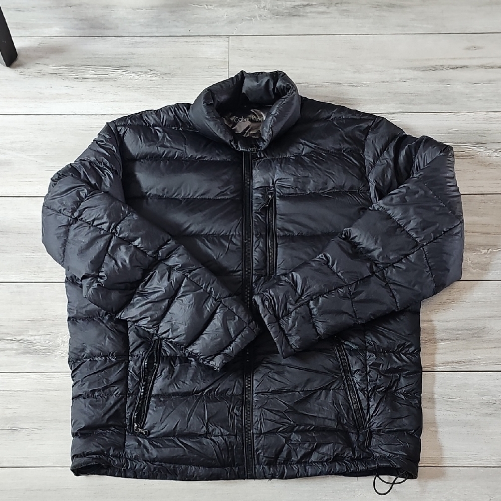 Calvin Klein Performance Black Puffer Jacket Quilted Design
